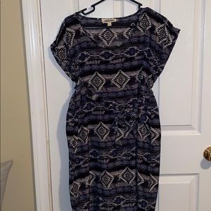 Navy Aztec print dress